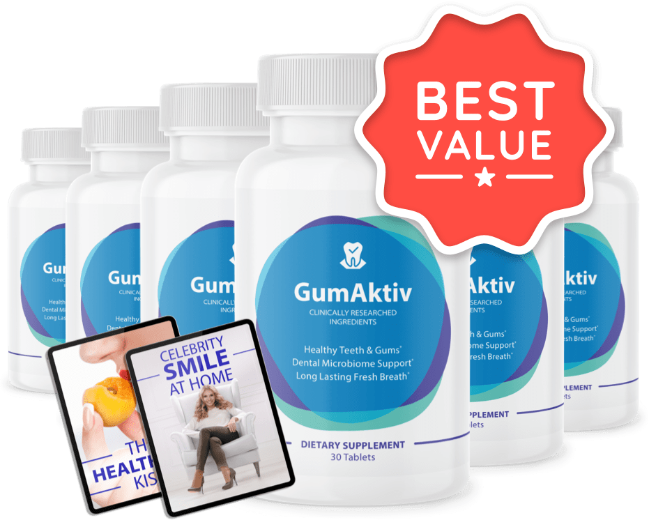 GumAktiv 6 bottle best value package with both bonus guides